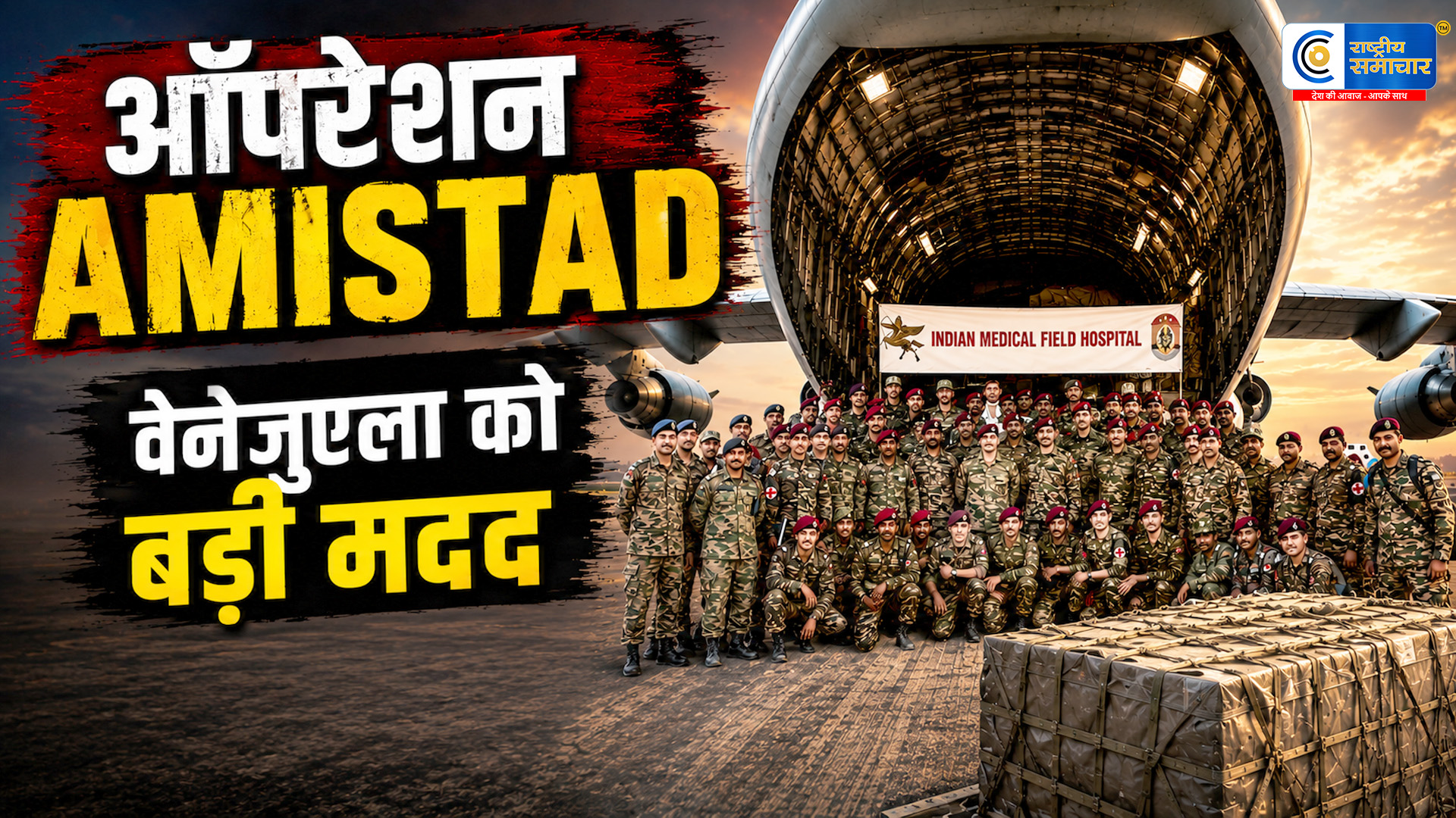 वेनेजुएला संकट में भारत की बड़ी मदद‘ऑपरेशन अमिस्ताद’ के तहत 35 टन राहत सामग्री और मेडिकल टीम रवाना