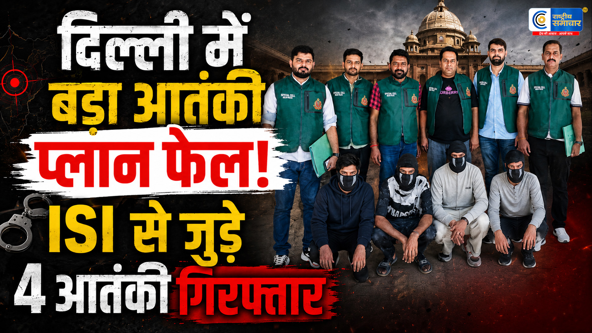 दिल्ली में बड़ा आतंकी हमला टला,ISI से जुड़े 4 आरोपी गिरफ्तार,पाकिस्तान से जुड़े नेटवर्क का खुलासा