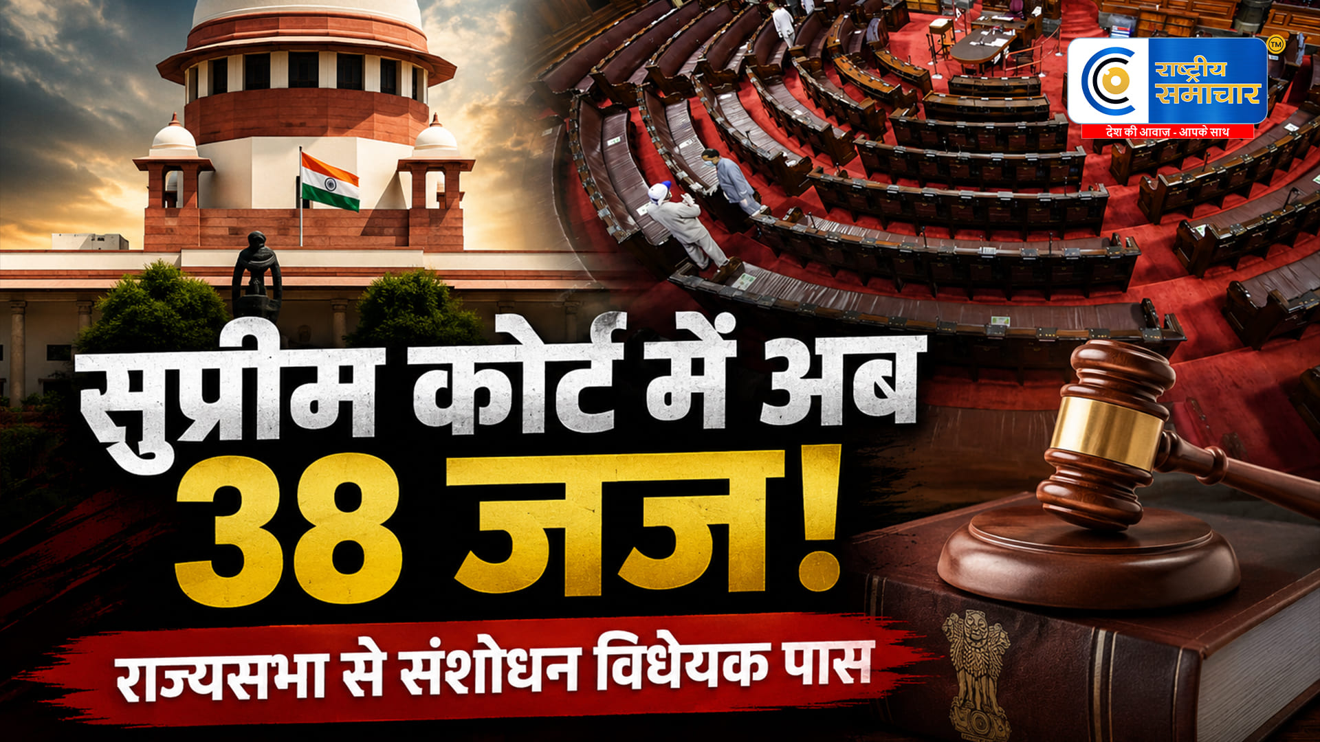 सुप्रीम कोर्ट में बढ़ेंगे जजों के पदसंसद ने 38 न्यायाधीशों वाले विधेयक को दी मंजूरी