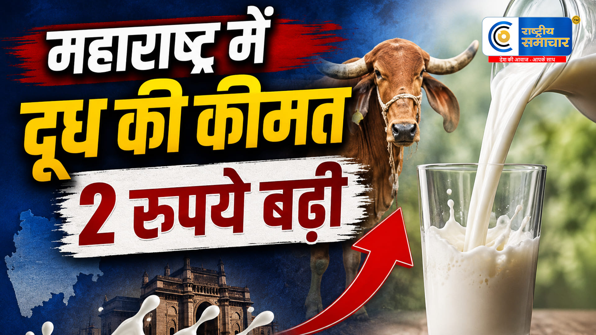 महाराष्ट्र मेंदूध हुआ महंगा, 11 अगस्त से 2 रुपये बढ़ेंगे दाम,गाय का दूध ₹62 और भैंस का दूध ₹78 प्रति लीटर मिलेगा