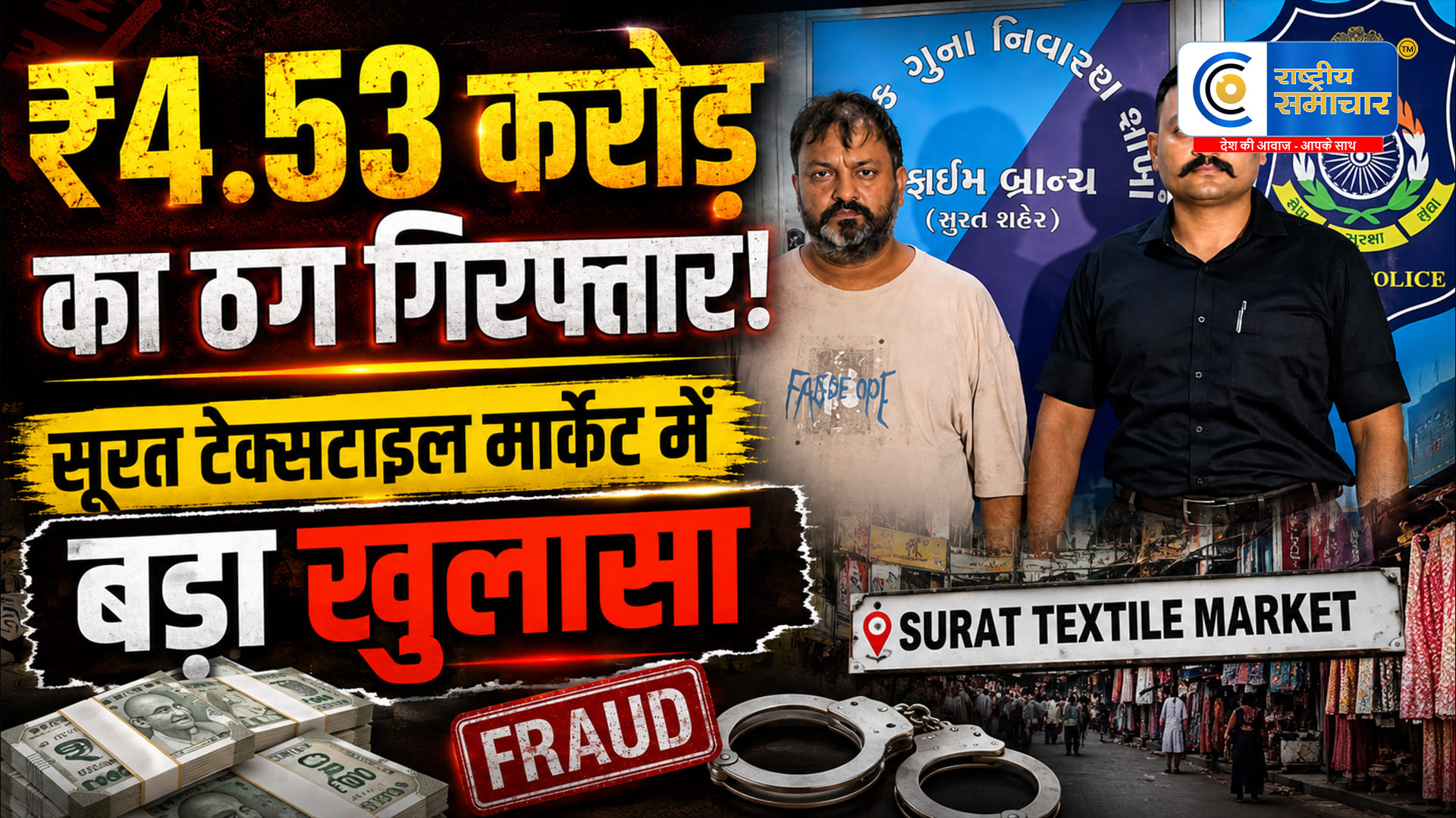 सूरत टेक्सटाइल मार्केट में₹4.53 करोड़ की ठगी का खुलासा, मुख्य आरोपी रोहित उर्फ पंकज तेलिया गिरफ्तार