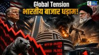 अमेरिका-ईरान तनाव सेशेयर बाजार में भारी गिरावट, निफ्टी 167 अंक और सेंसेक्स 606 अंक टूटकर खुले
